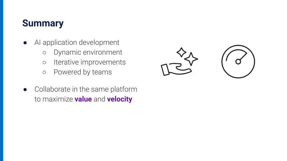 Snorkel Flow allows for an AI application development empowered by a dynamic environment, iterative improvements, and is powered by teams, where you can collaborate in the same platform to maximize value and velocity in your enterprise AI deployments