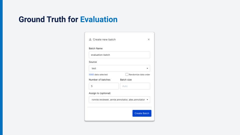 Ground truth for evaluation 